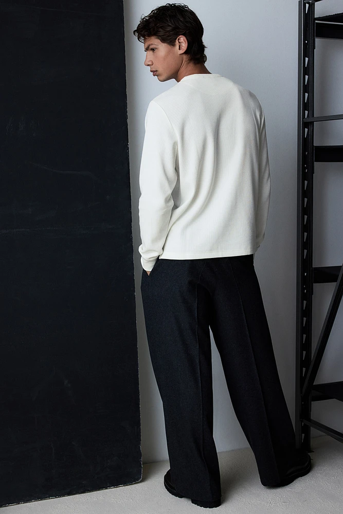 Regular Fit Ribbed Long-Sleeved Shirt