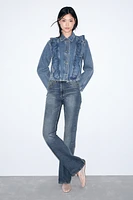 Ruffle-Trimmed Denim Jacket