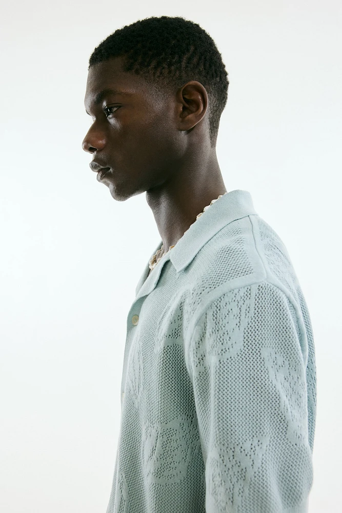 Regular-Fit Jacquard-Knit Resort Shirt