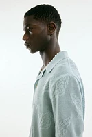 Regular-Fit Jacquard-Knit Resort Shirt