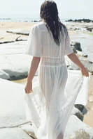 Lace-Inset Cotton Dress