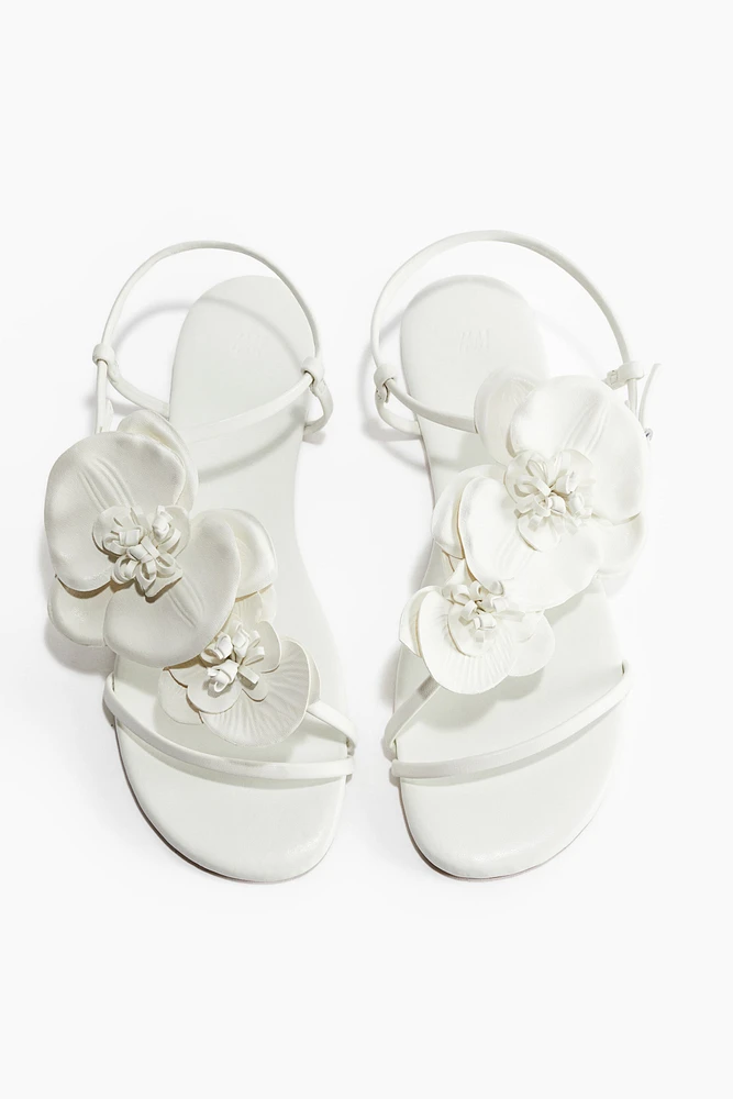 Appliquéd Strappy Sandals