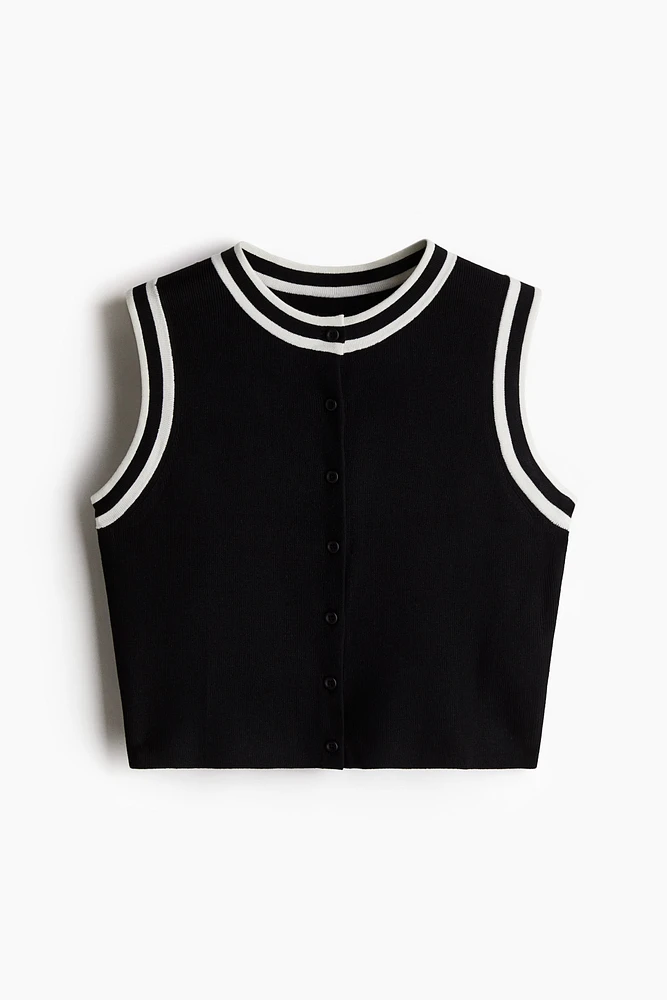 Button-Front Sweater Vest