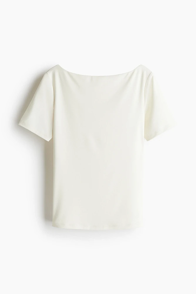 Boat-Neck Microfiber Top