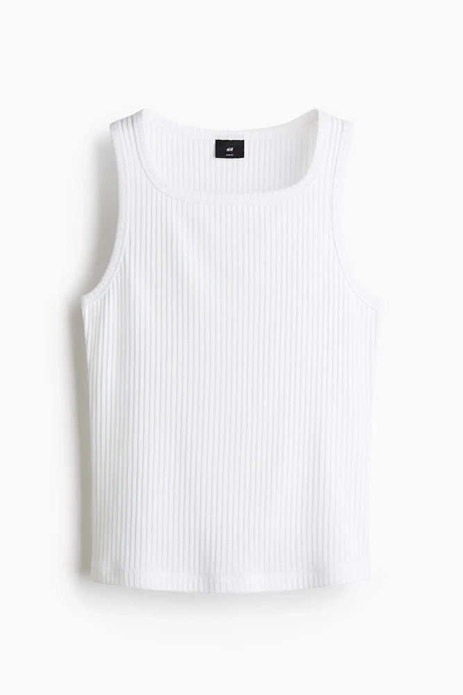 Slim-Fit Ribbed Tank Top