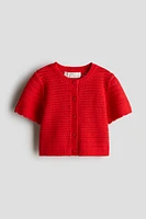 Pointelle-Knit Cardigan