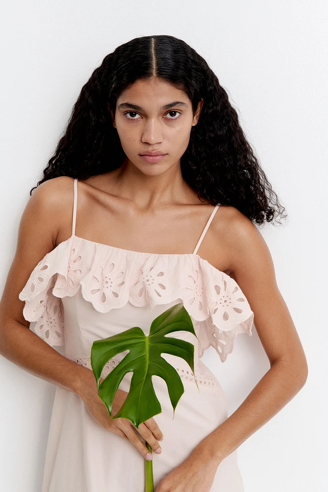 Cotton Dress with Eyelet Embroidery