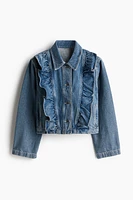 Ruffle-Trimmed Denim Jacket