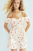 Draped Open-Shoulder Dress