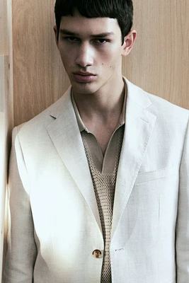 Regular-Fit Linen-Blend Jacket
