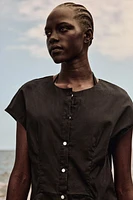 Button-Front Cotton Dress