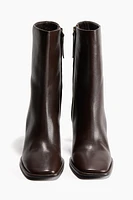 Heeled Leather Ankle Boots