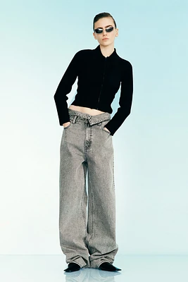 Rib-Knit Top with Zipper