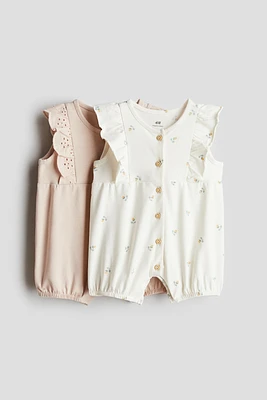 2-Pack Ruffle-Trimmed Romper Suits