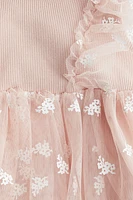 Printed Tulle-Skirt Dress
