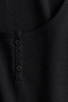 Button-Top Scoop-Neck T-Shirt