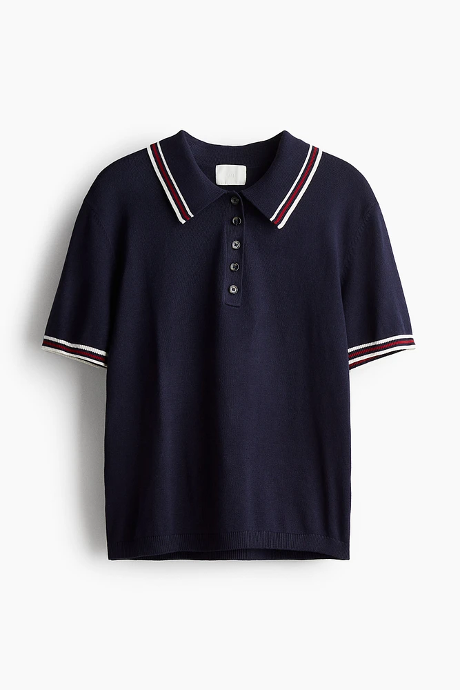 Fine-Knit Polo Shirt
