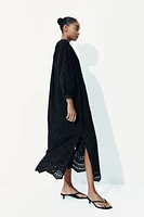 Eyelet-Embroidered Dress with Tie Belt