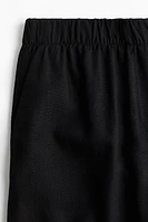 Wide-Leg Linen-Blend Pants