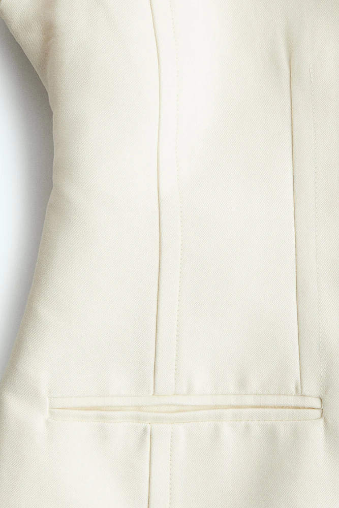 Collarless Twill Blazer