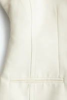 Collarless Twill Blazer