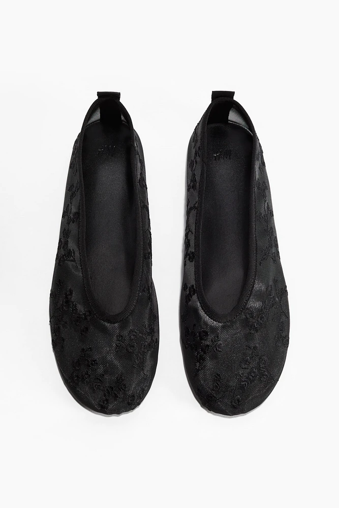 Embroidered Ballet Flats