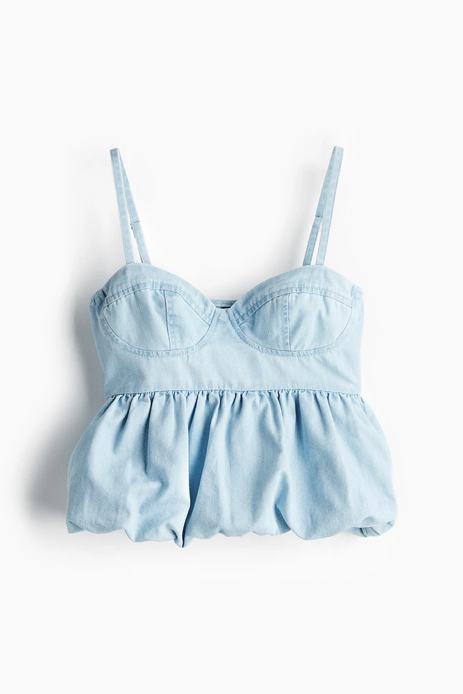 Denim Bustier-Style Top