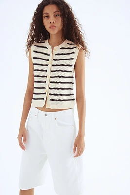 Button-Front Sweater Vest