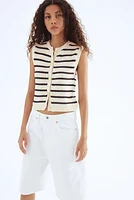 Button-Front Sweater Vest