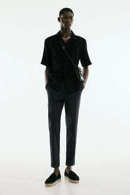 Regular-Fit Cropped Cotton Pants