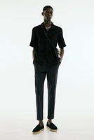 Regular-Fit Cropped Cotton Pants