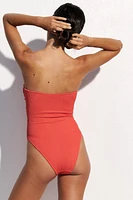 Padded-Cup Bandeau Swimsuit