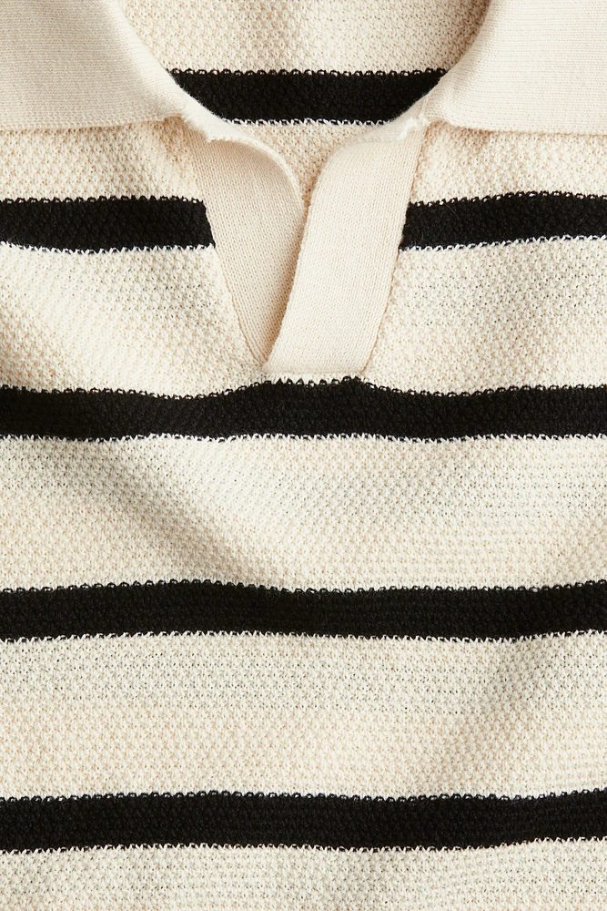 Chandail façon polo en tricot texturé