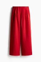 Wide-Leg Linen-Blend Pants