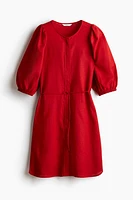 Linen-blend dress
