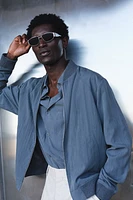 Regular-Fit Lyocell-Blend Bomber Jacket