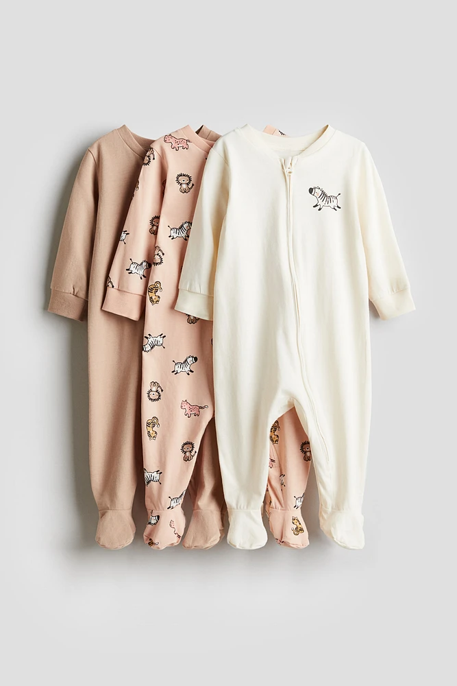 3-pack Pajama Jumpsuits with Zipper