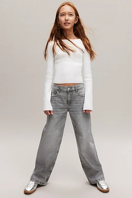 Loose Fit Wide Leg Cargo Jeans