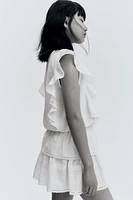 Lace-Trimmed Cotton Skirt