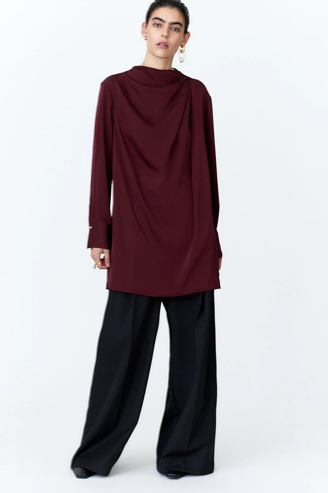 Draped Twill Dress
