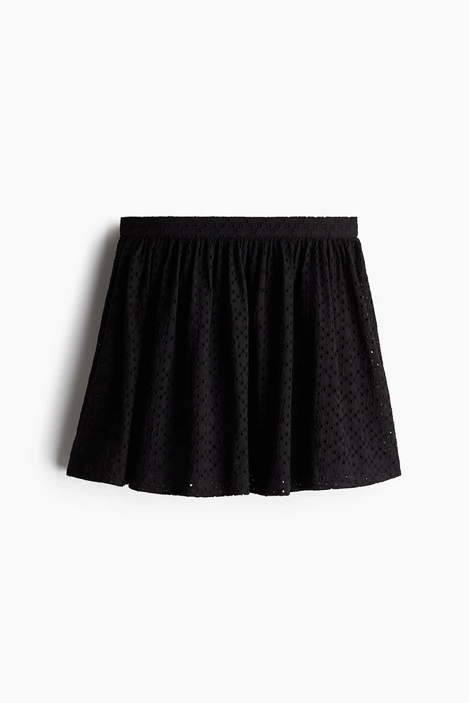 Eyelet Embroidered Mini Skirt