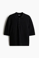 Regular-Fit Waffle-Knit Polo Shirt
