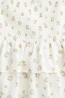 Smocked-waist Tiered Skirt