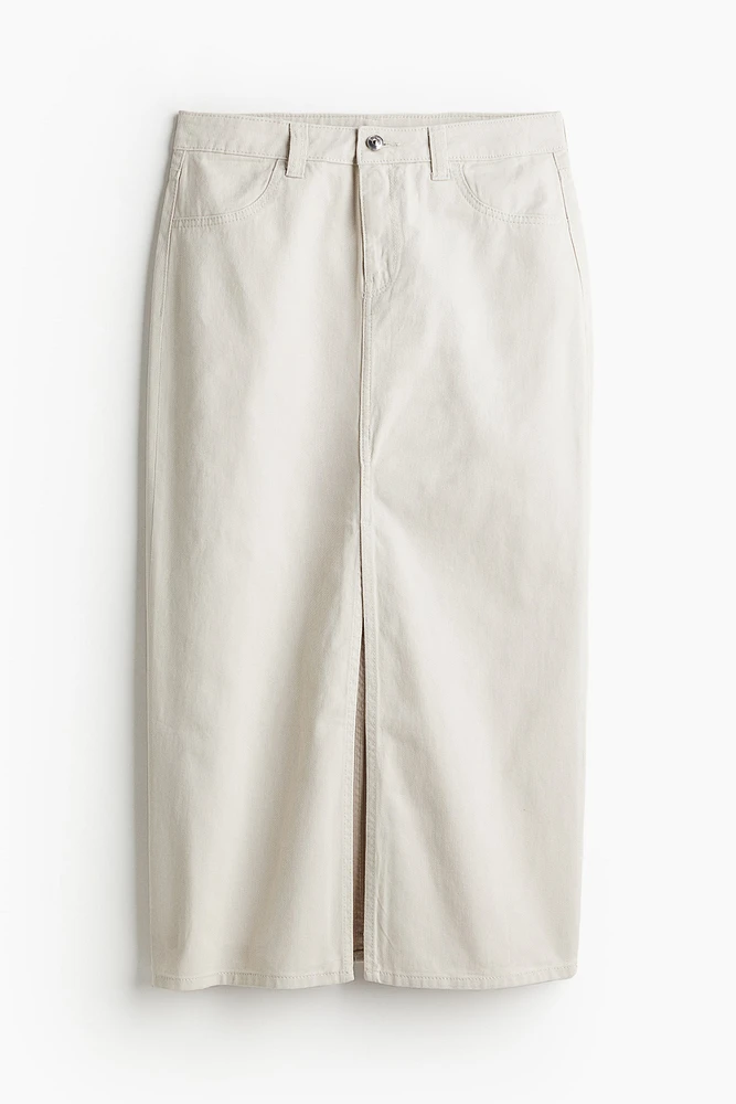 Slit-hem Twill Skirt