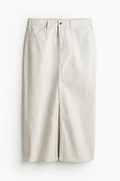 Slit-hem Twill Skirt