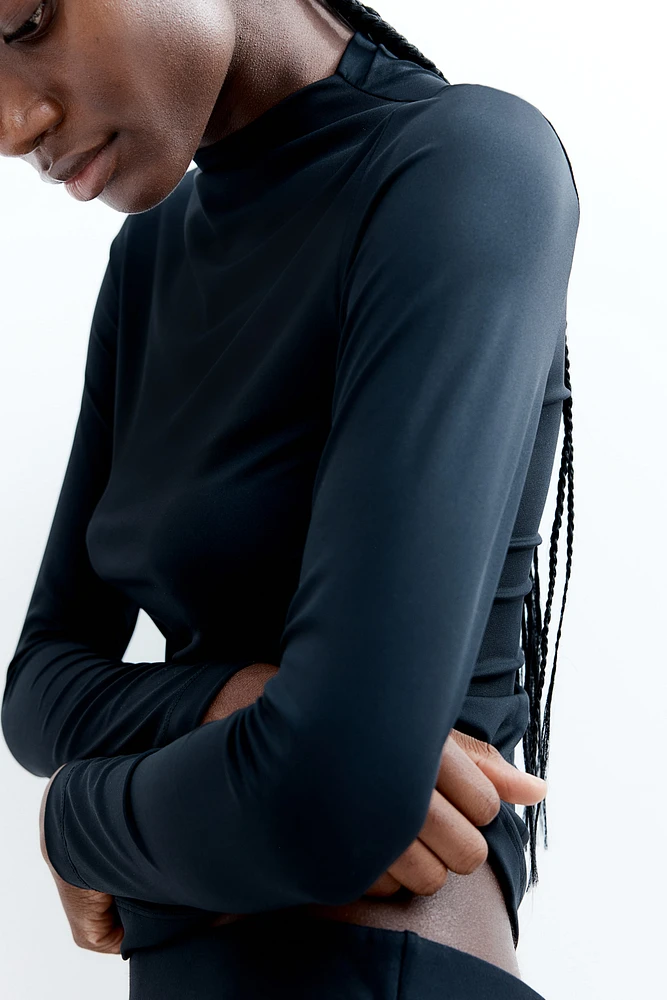 Microfiber Mock Turtleneck Top