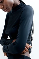 Microfiber Mock Turtleneck Top
