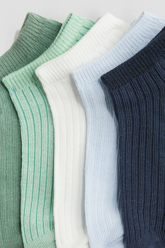 5-Pack Rib-Knit Ankle Socks