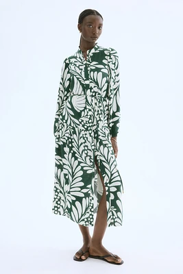 Long Puff-Sleeved Dress