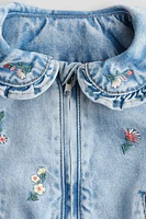 Embroidered-Detail Denim Jacket